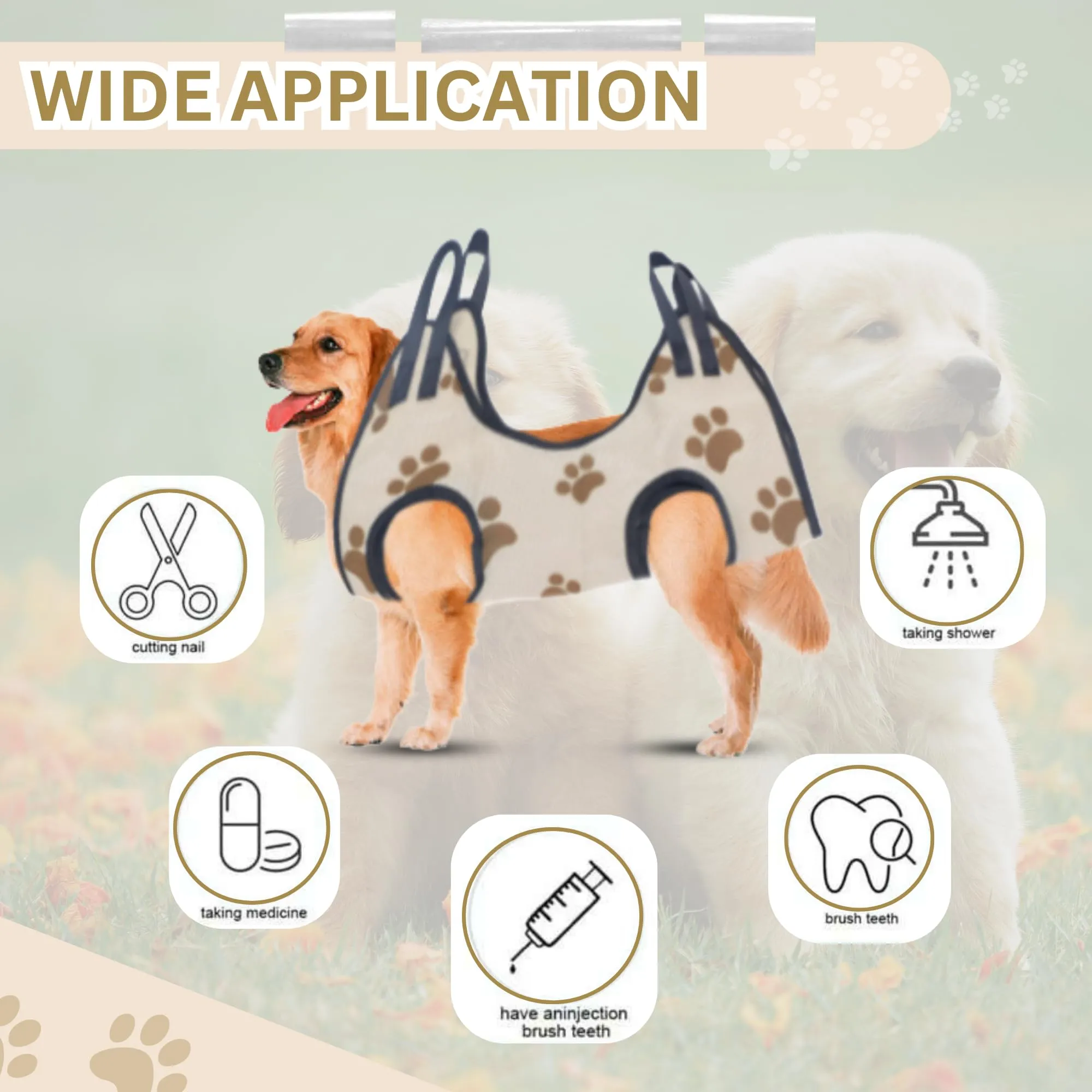 11-in-1 Pet Grooming Hammock Sling with Hook - Complete Helper Set for Cat and Dog Nail Trimming, Harness for Clipping