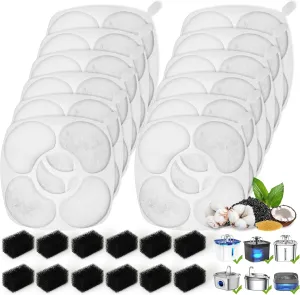 24 Pcs Cat Water Fountain Filters, 12 Pack Filters 12Pack Pre-Filter Sponges Replacement compatible with VEKEN for 95oz/2.8L, 67oz, 135oz Automatic Pet Fountain Dog Water Fountain Dispenser
