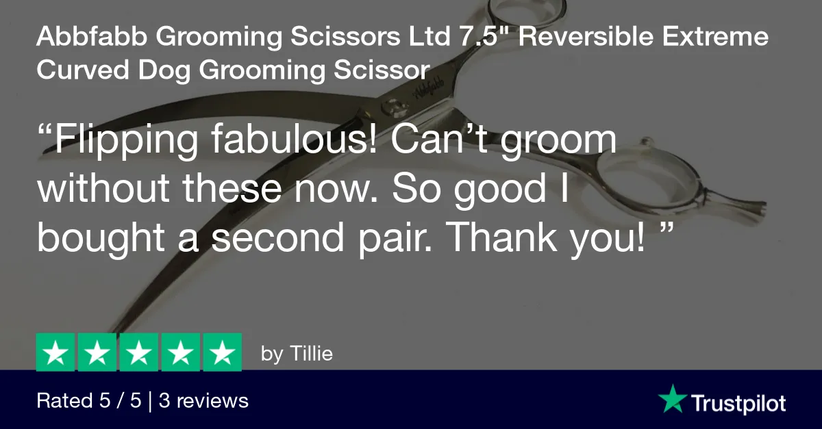 Abbfabb Grooming Scissors Ltd 7.5" Reversible Extreme Curved Dog Grooming Scissor