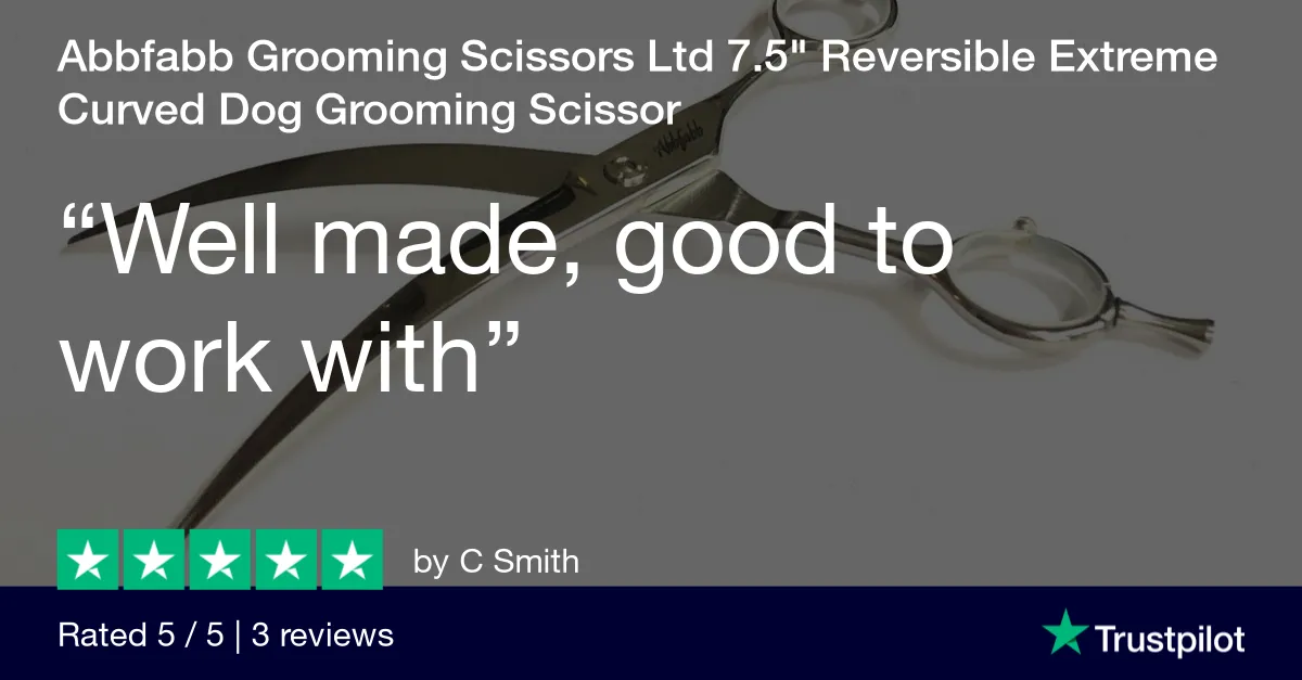 Abbfabb Grooming Scissors Ltd 7.5" Reversible Extreme Curved Dog Grooming Scissor
