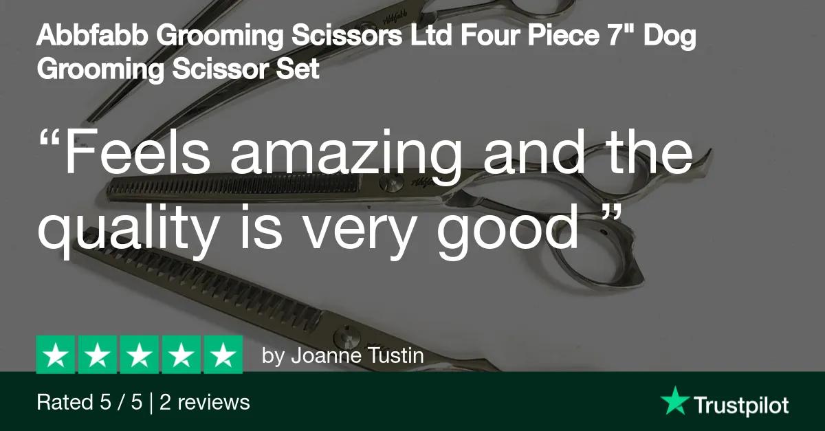 Abbfabb Grooming Scissors Ltd Four Piece 7" Dog Grooming Scissor Set