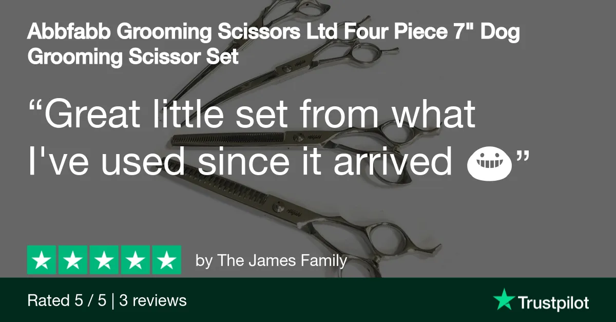 Abbfabb Grooming Scissors Ltd Four Piece 7" Dog Grooming Scissor Set