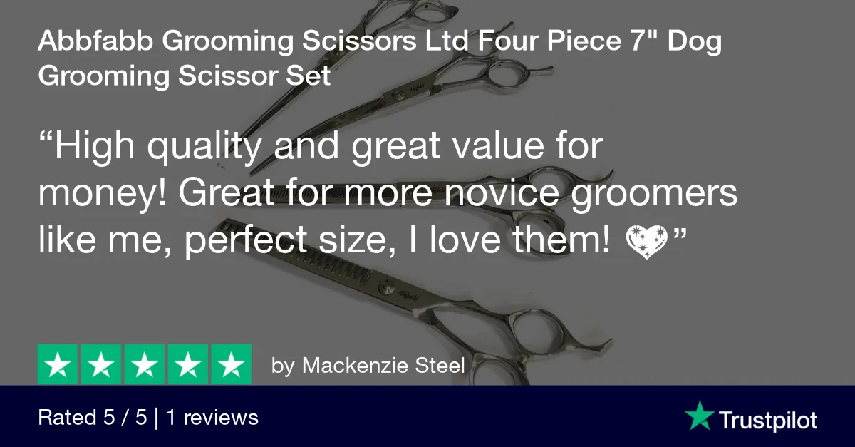 Abbfabb Grooming Scissors Ltd Four Piece 7" Dog Grooming Scissor Set