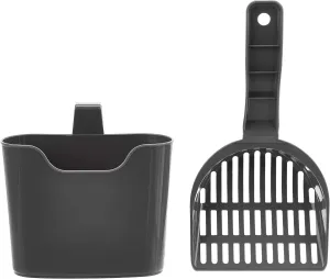 Amazon Basics Durable Litter Scoop with Holder for Cat Litter Box, Unscented, 1 Count