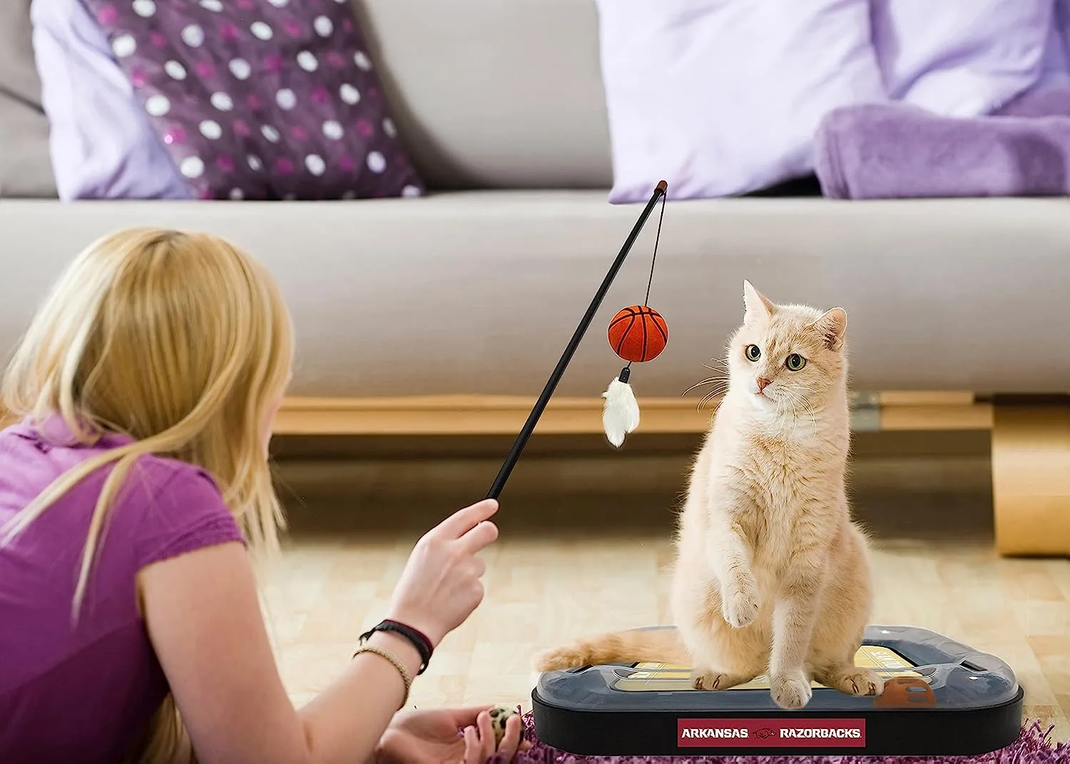 AR Razorbacks Basketball Cat Scratcher Toy