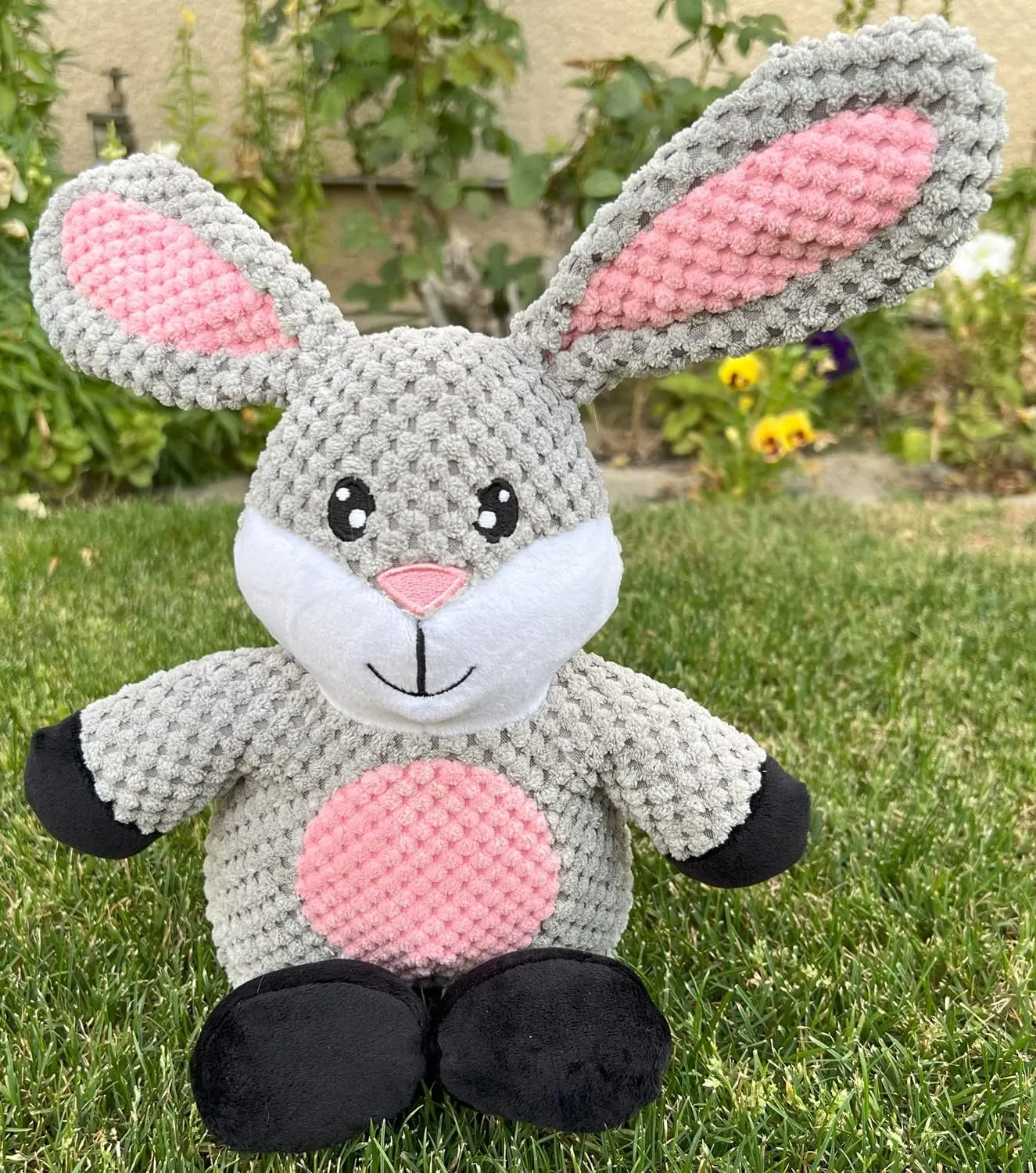 Barnyard Rabbit Large Plush Squeaker Dog Toy