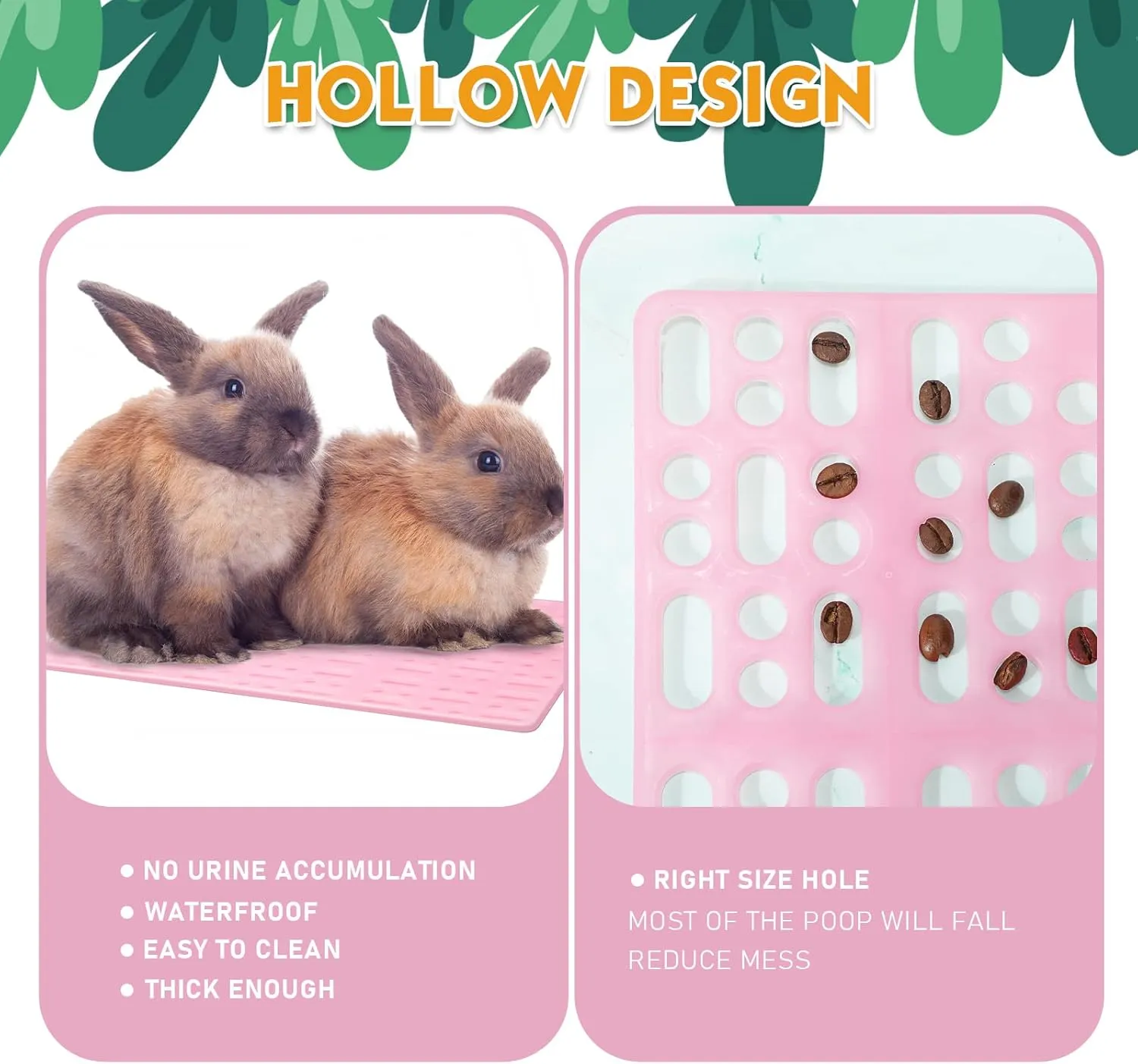 BBTO 24 Pieces Plastic Rabbit Cage Mat Durable Rabbit Feet Pad Small Animal Feet Pad Cage Resting Mat with a Convenient Connectors, Bunny Pads for Easy Cleaning for Bunny Rat Guinea Cats(Multicolor)