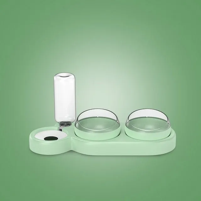 Cat Food Bowl With Water Dispenser