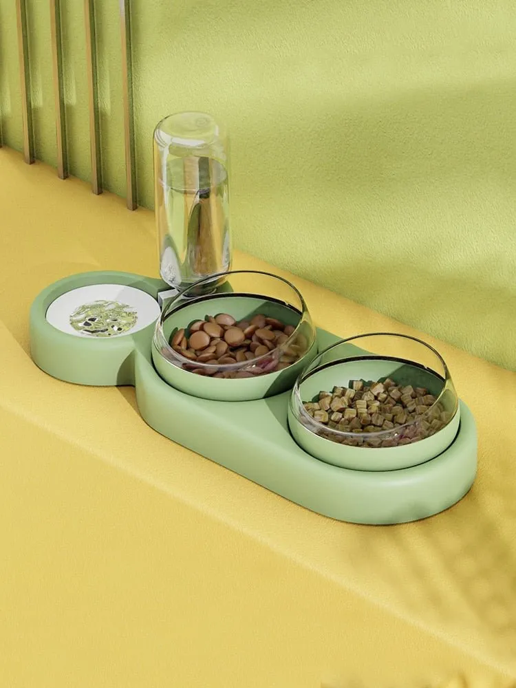 Cat Food Bowl With Water Dispenser