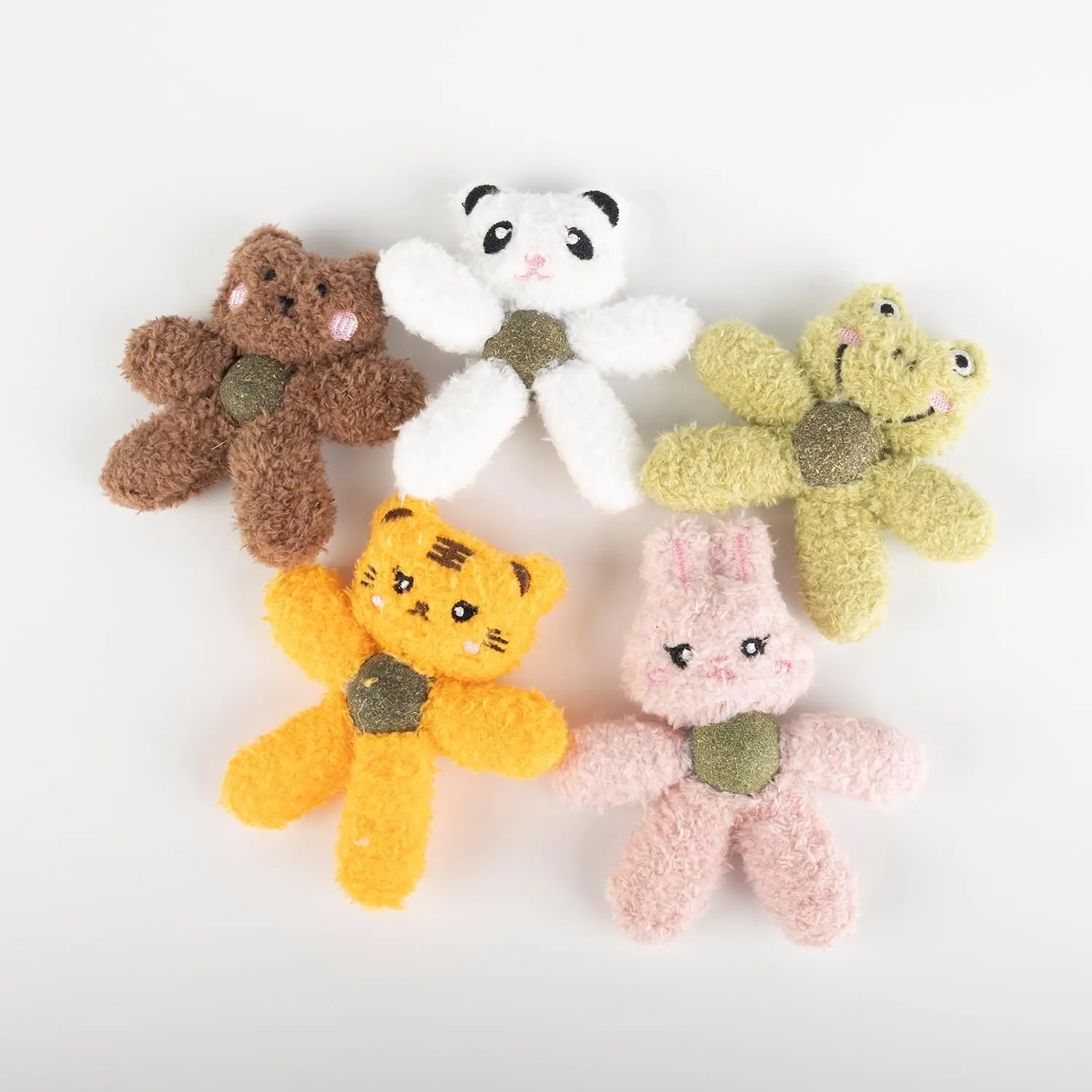 Cat Toys with Catnip Kitten Chew Bite Supplies Boredom Relief Fluffy Kitty Teeth Cleaning Chewing Cat Lovers Interactive Plush Gift (Bear)