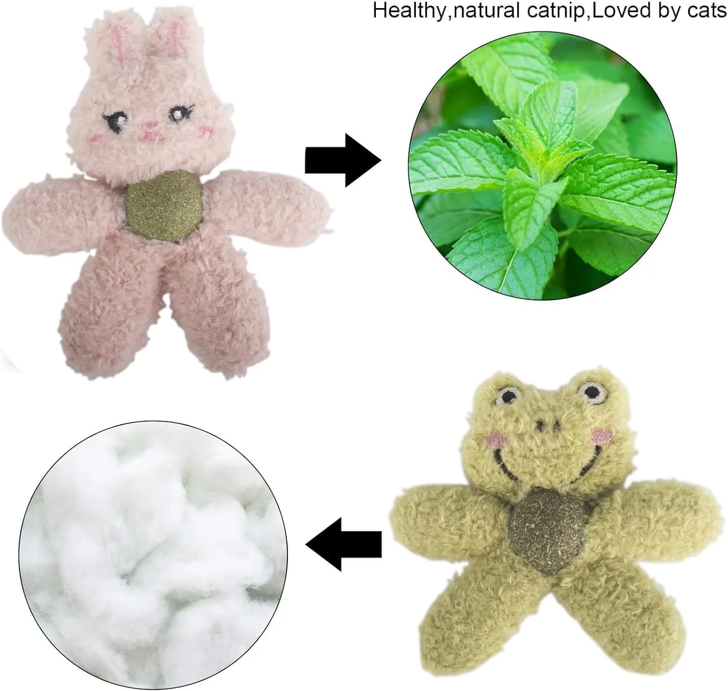 Cat Toys with Catnip Kitten Chew Bite Supplies Boredom Relief Fluffy Kitty Teeth Cleaning Chewing Cat Lovers Interactive Plush Gift (Bear)