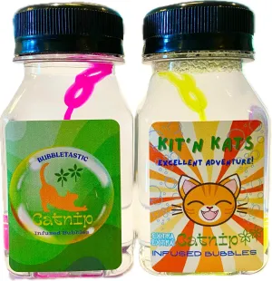 Catnip Bubbles for Cats Variety Pack - Two 4 oz Bottles one Original Catnip and one Extra Extra Catnip. Scented with Pure Catnip Oil. Non Toxic, Safe for Cats, Tear Free & Made in USA
