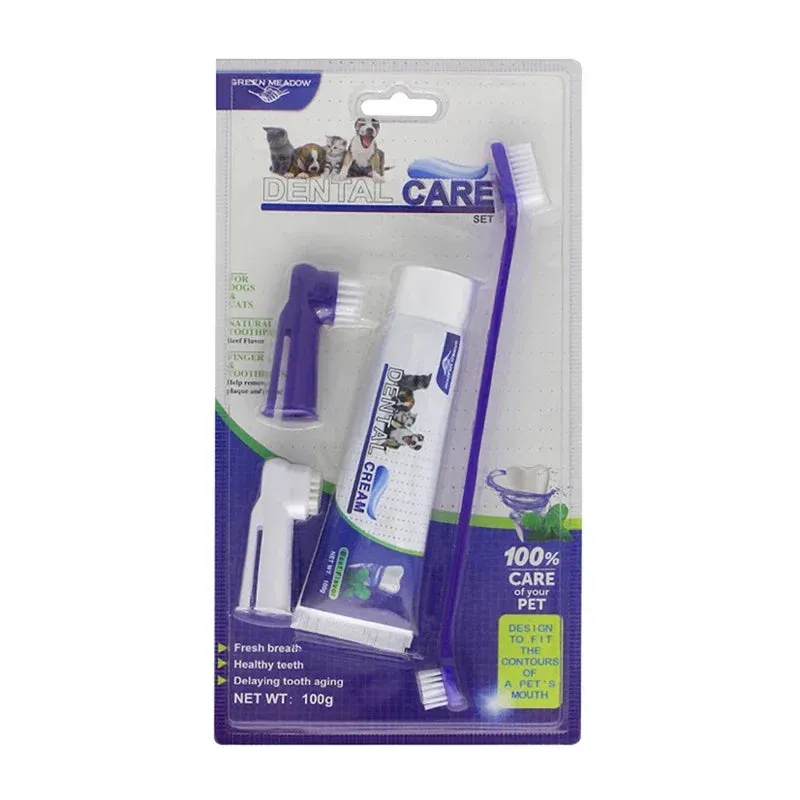 Complete Toothbrush and Toothpaste Set for Dogs & Cats