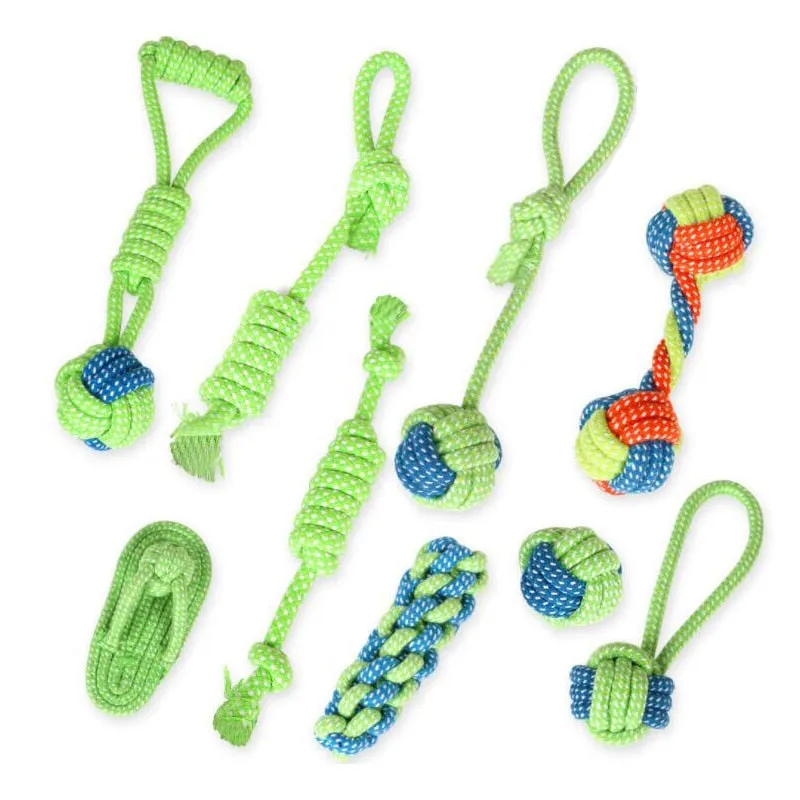 Cotton Rope Toy Bite Resistant Dog Chew Toys For Small Dogs Teeth Cleaning Puppy Knot Ball Dog Toy Pet Accessories Chihuahua Pug