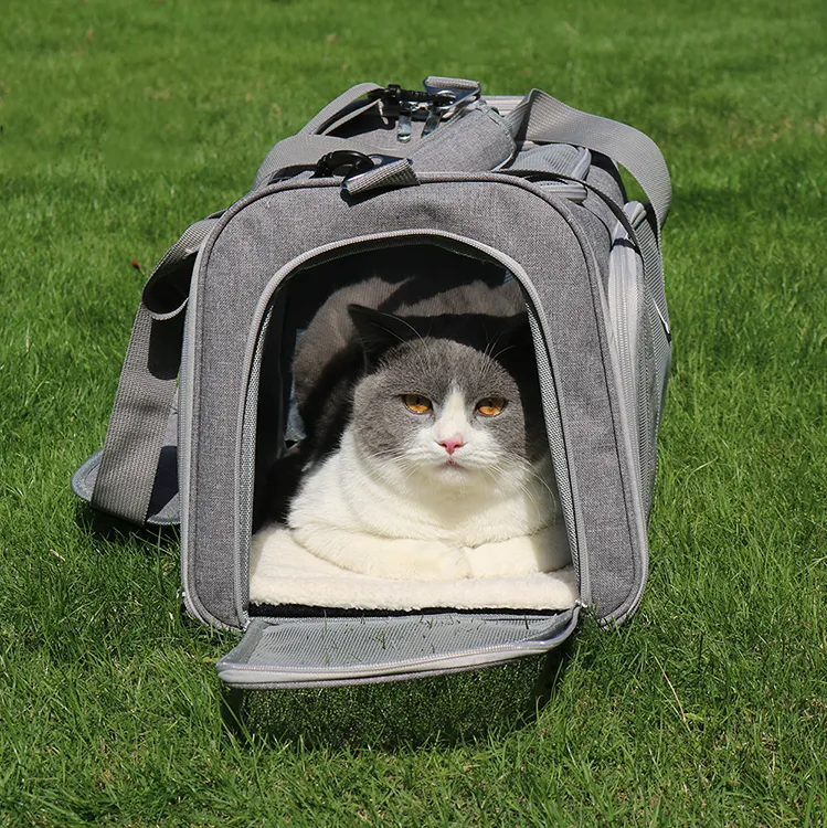 Customized size and logo soft sided pet carrier Portable durable pet bag