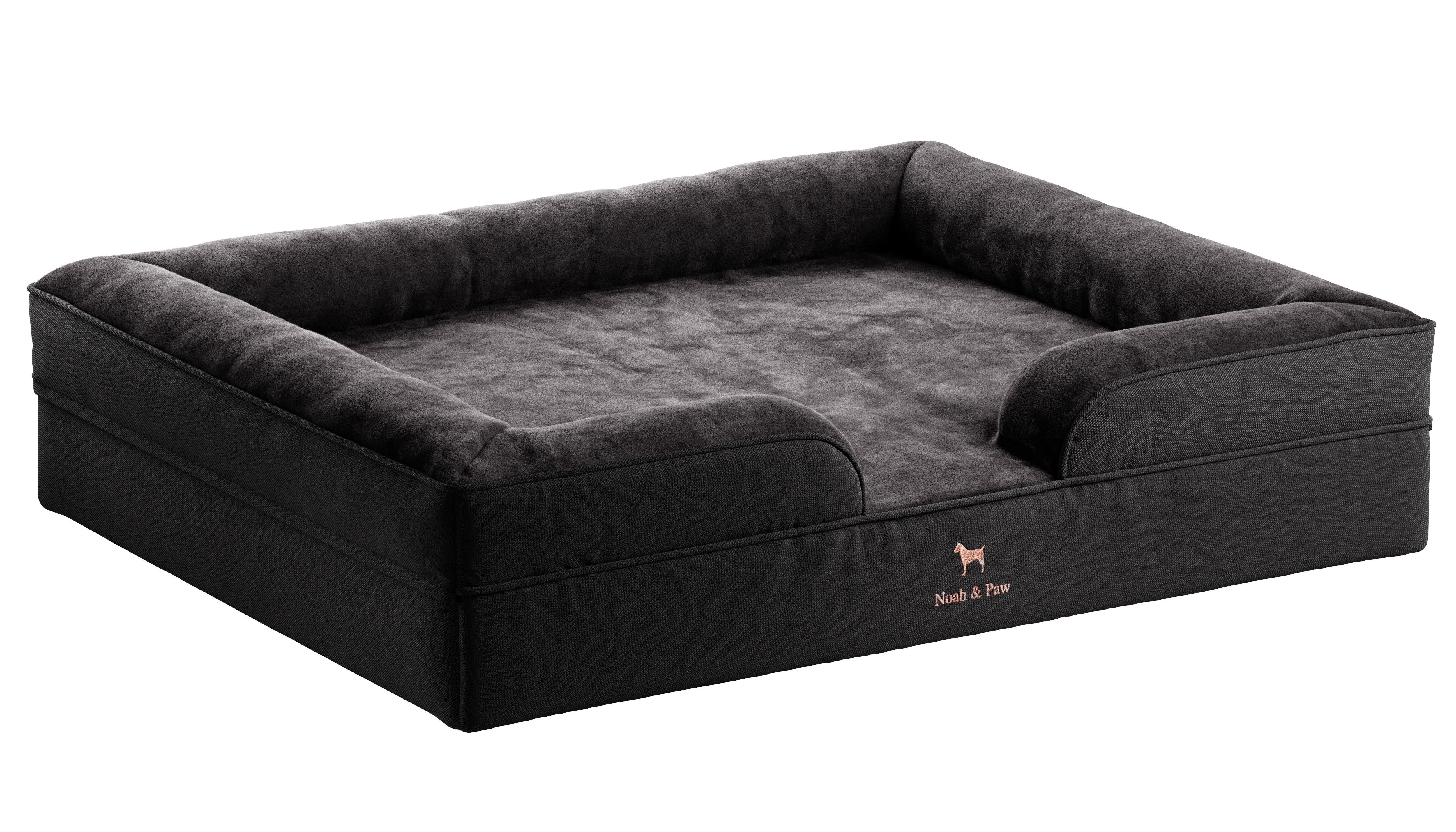 Denim Orthopedic Pet Bed, Memory Foam, Infused with Cooling Gel