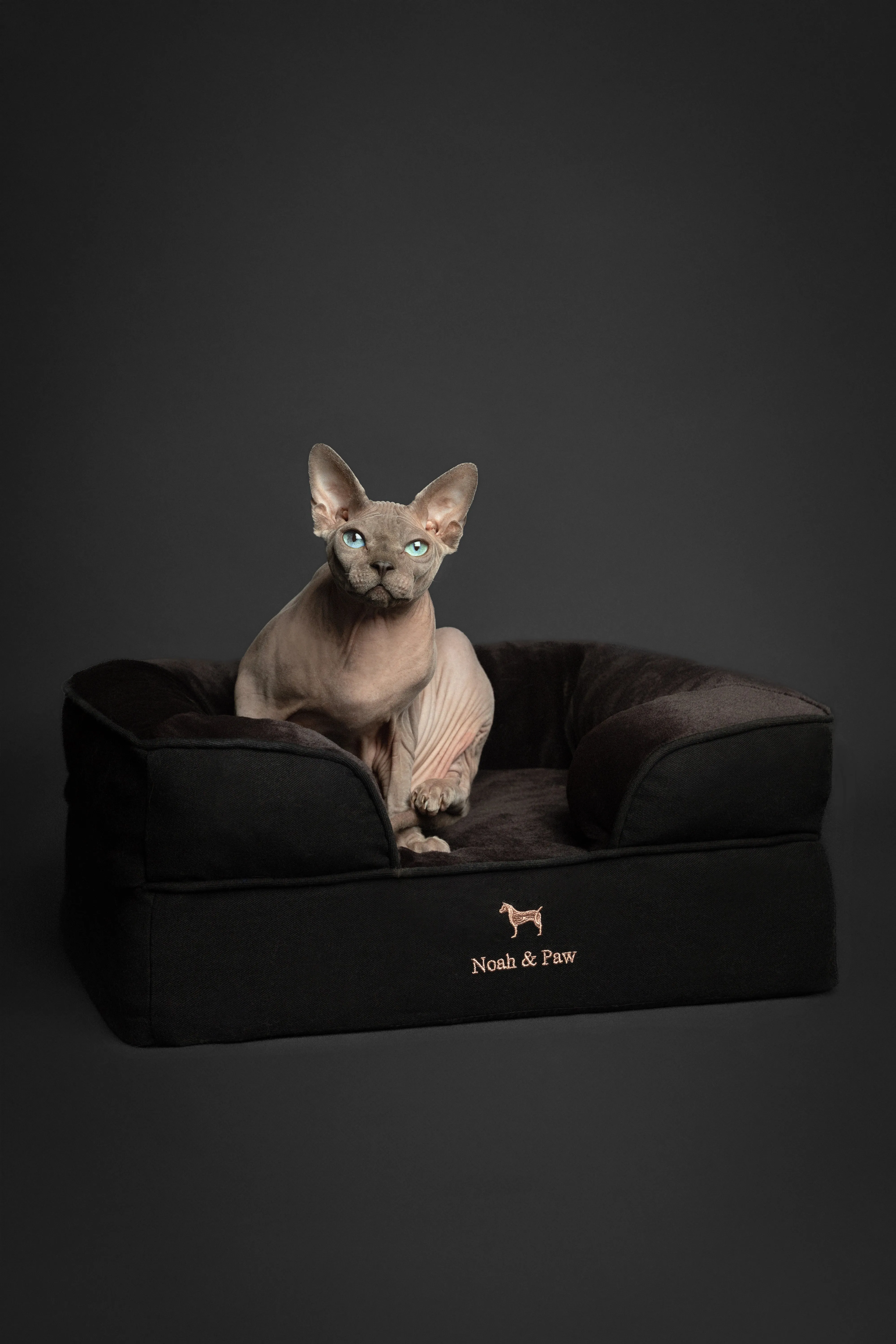 Denim Orthopedic Pet Bed, Memory Foam, Infused with Cooling Gel