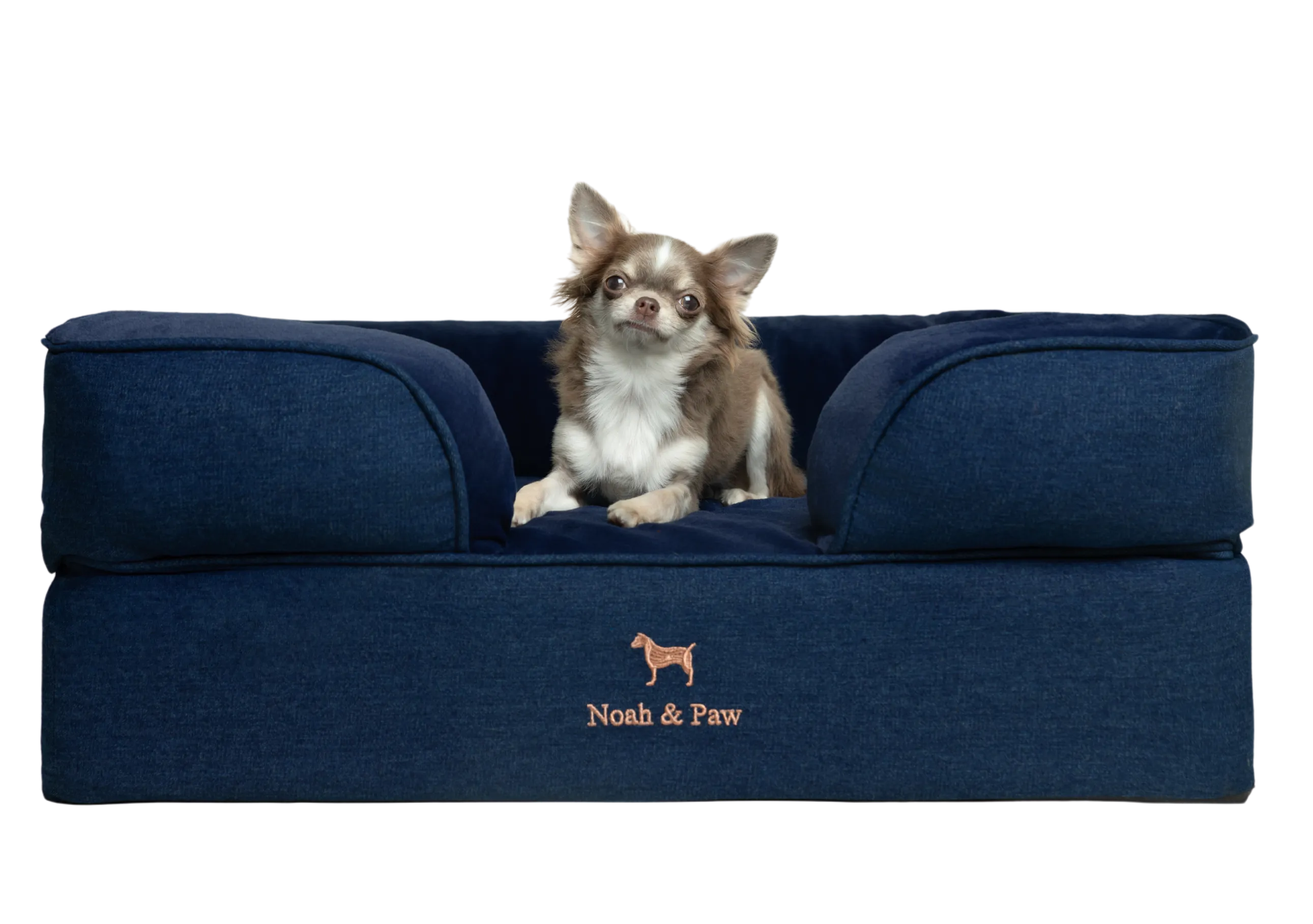 Denim Orthopedic Pet Bed, Memory Foam, Infused with Cooling Gel