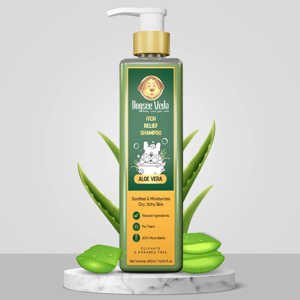 Dogsee Veda ITCH RELIEF Aloe Vera Shampoo for Dogs (400ml) (Limited Shelf Life)