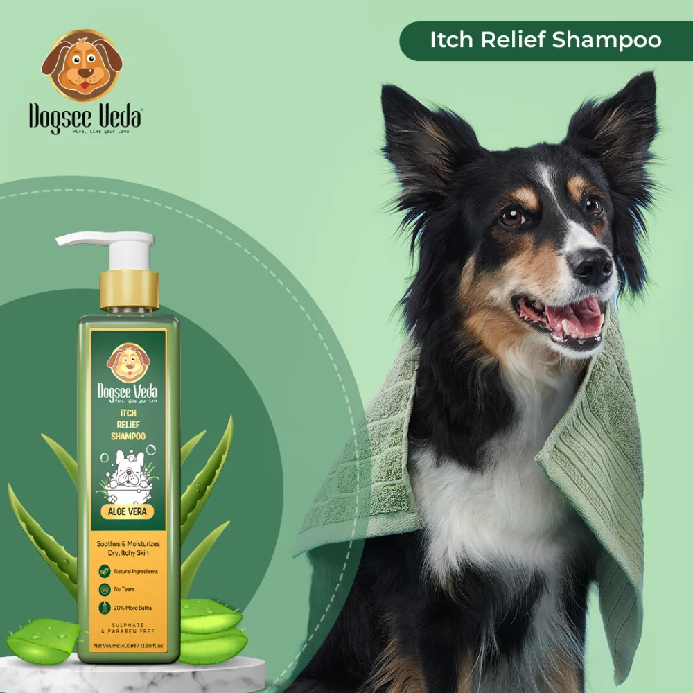 Dogsee Veda ITCH RELIEF Aloe Vera Shampoo for Dogs (400ml) (Limited Shelf Life)