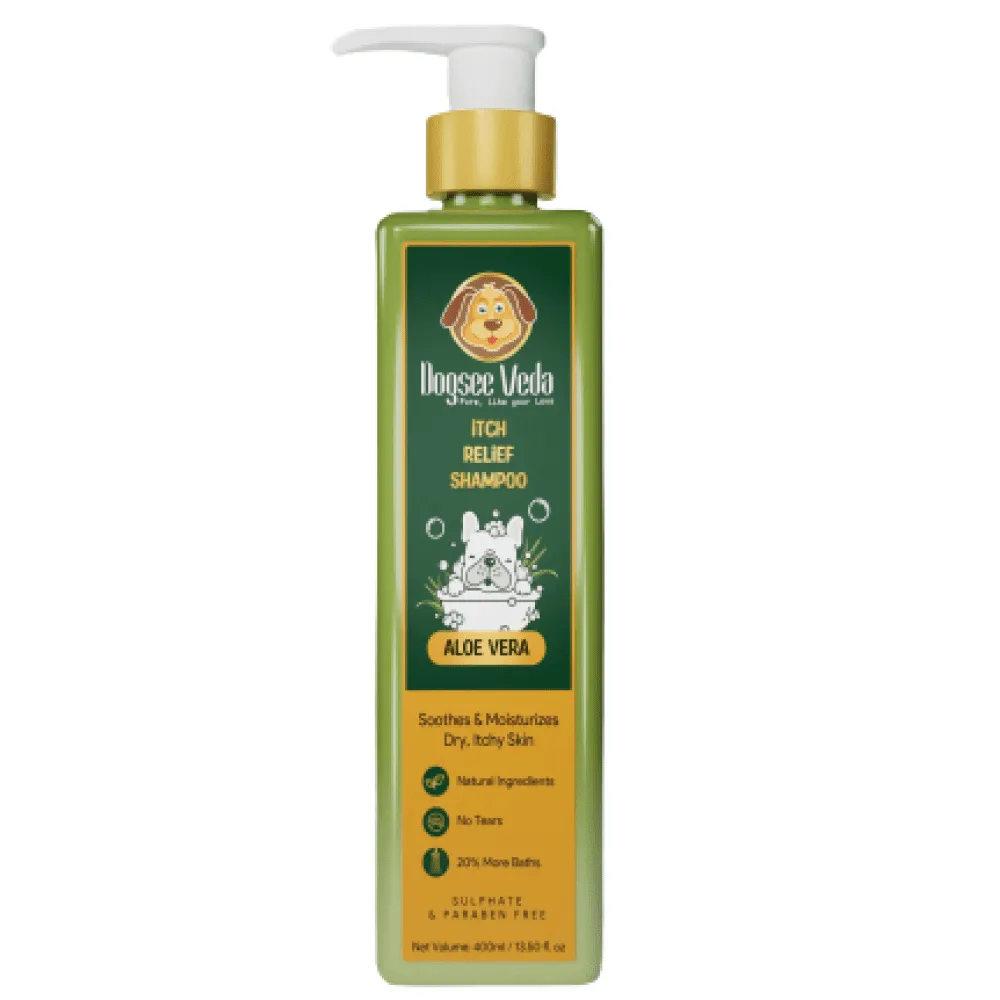 Dogsee Veda ITCH RELIEF Aloe Vera Shampoo for Dogs (400ml) (Limited Shelf Life)