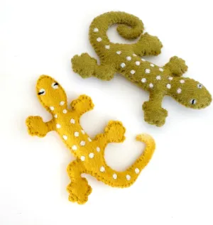 Glaciart One Felt Lizard Cat Toy  2 Pcs | Soft Fuzzy Enrichment 100% Natural Wool - Interactive Catnip Play Cat Toy Set - Safe for Pets, Non-AZO Colored Dyes