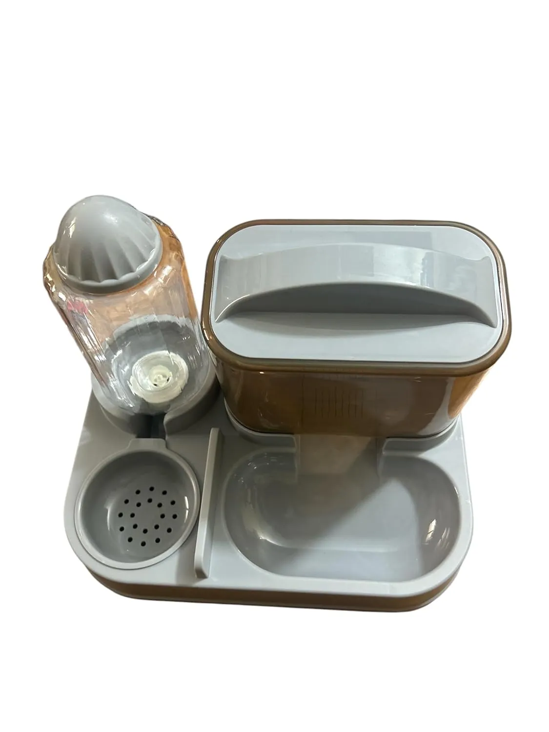 Gorilla pets 2-in-1 Pet Feeding Bowl and Water Bottle Set for Puppies and Cats | self Feeder Water Bottle and Food dispancer (Color May Vary)