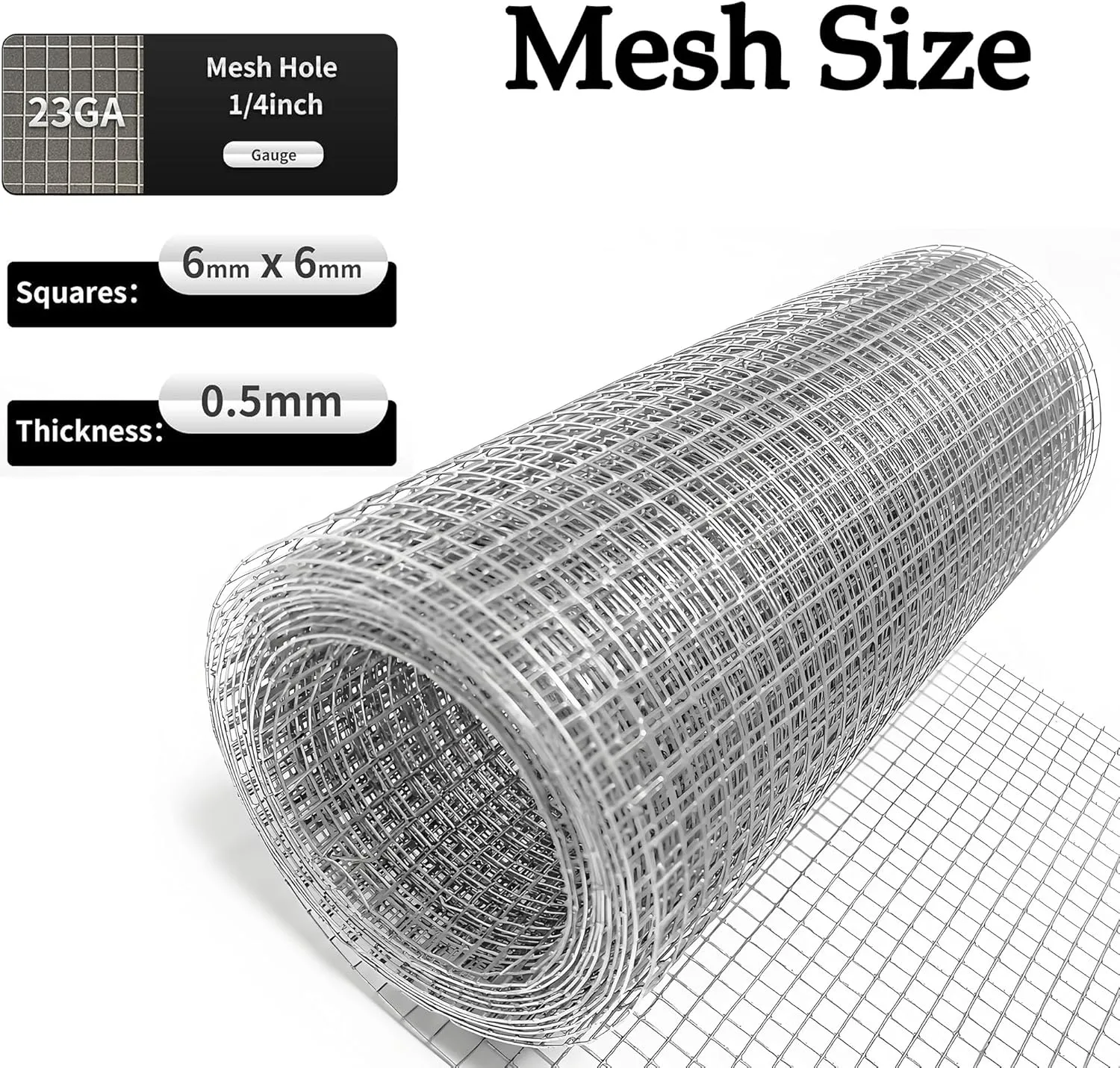 Hardware Cloth 1/4 inch 16IN x10FT Galvanized After Welding 23 Gauge,Chicken Wire Mesh Screen Fence, Heavy Duty Wire Mesh Roll for Chicken Pen/Coop Fences, Garden Fences,Poultry Netting Cage
