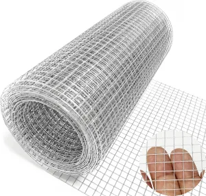 Hardware Cloth 1/4 inch 16IN x10FT Galvanized After Welding 23 Gauge,Chicken Wire Mesh Screen Fence, Heavy Duty Wire Mesh Roll for Chicken Pen/Coop Fences, Garden Fences,Poultry Netting Cage