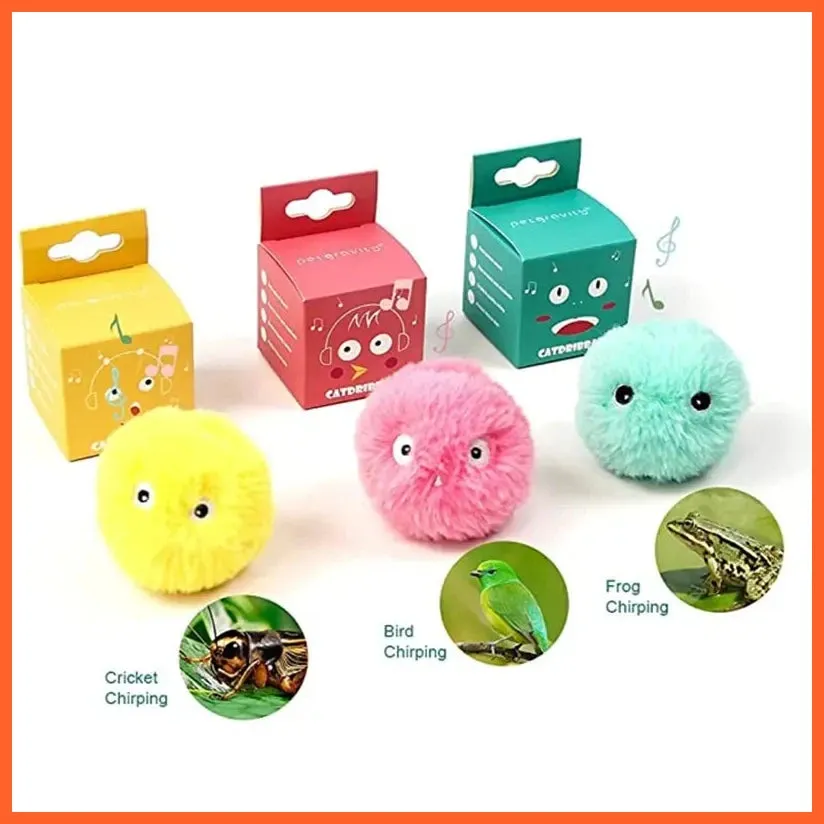 Interactive Ball Smart Cat Toys Plush Electric Catnip Training Toy Kitten Touch Sounding Pet Product Squeak Toy Ball
