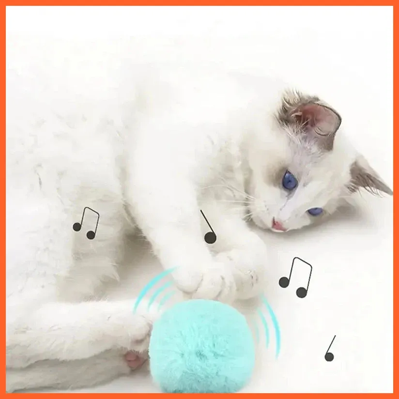 Interactive Ball Smart Cat Toys Plush Electric Catnip Training Toy Kitten Touch Sounding Pet Product Squeak Toy Ball