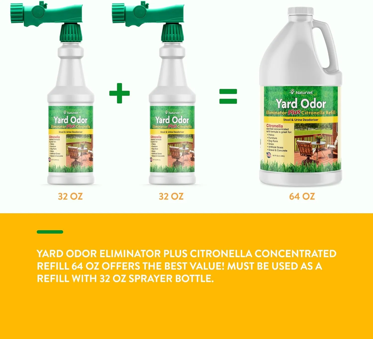 NaturVet Yard Odor Eliminator Plus Citronella Spray