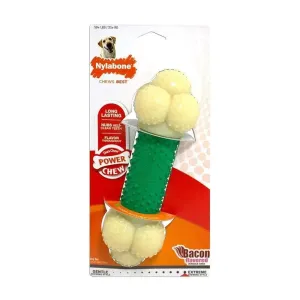 Nylabone® Dura Chews® Power Chews Bacon Flavor Double Action Long Lasting Chews Dog Toys Souper 50 