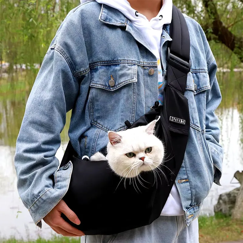 Pet Dog Sling Carrier Bag Outdoor Portable Shoulder Messenger Bag Cat Walking Bag for Puppy Kitten Nylon Pets Handbag
