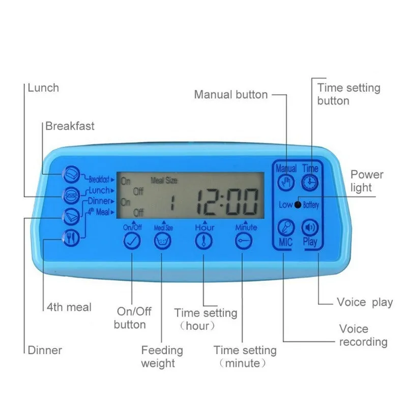 Pet Food Dispenser Feeder with Timer
