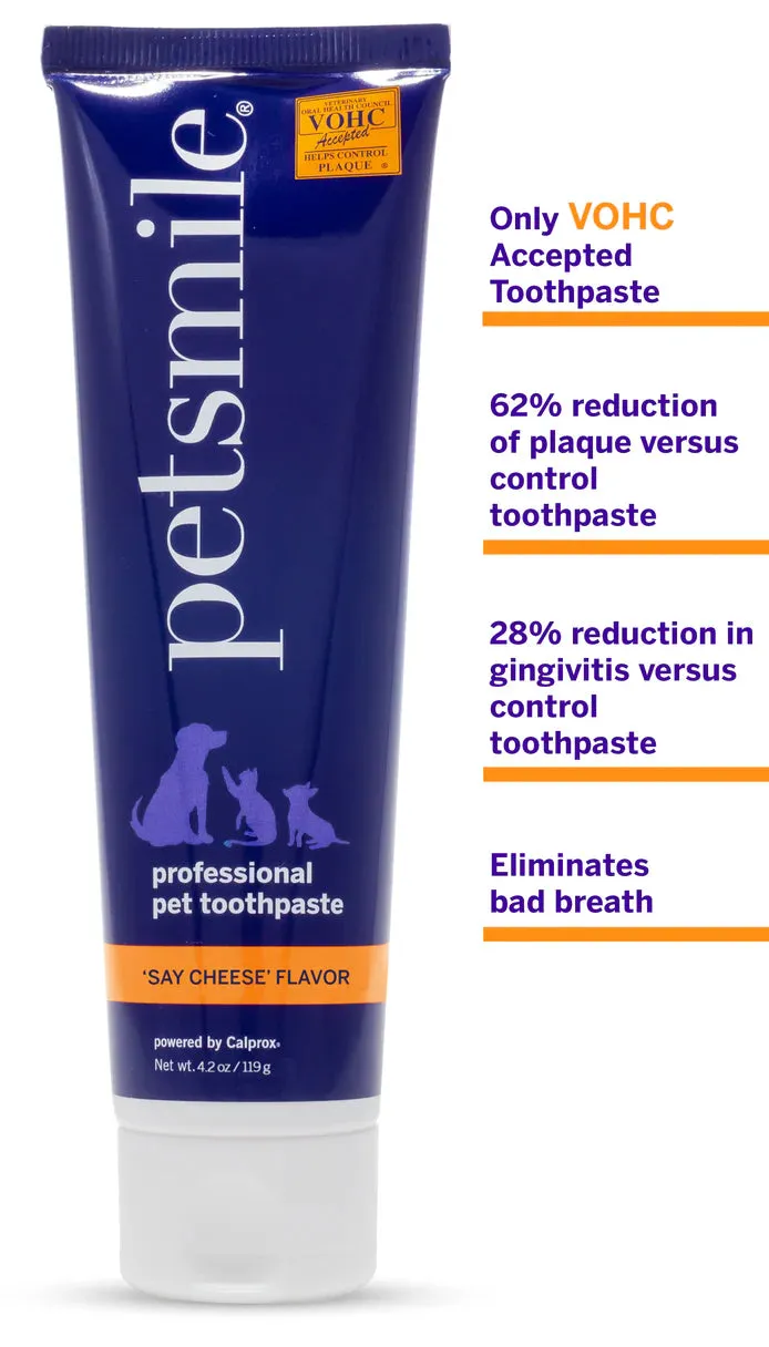 PetSmile Say Cheese Flavour Professional Pet Toothpaste & Professional Pet Toothbrush Set