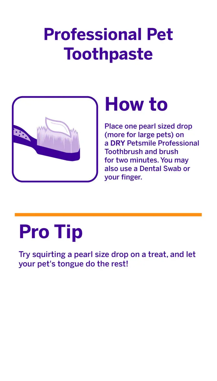 PetSmile Say Cheese Flavour Professional Pet Toothpaste & Professional Pet Toothbrush Set