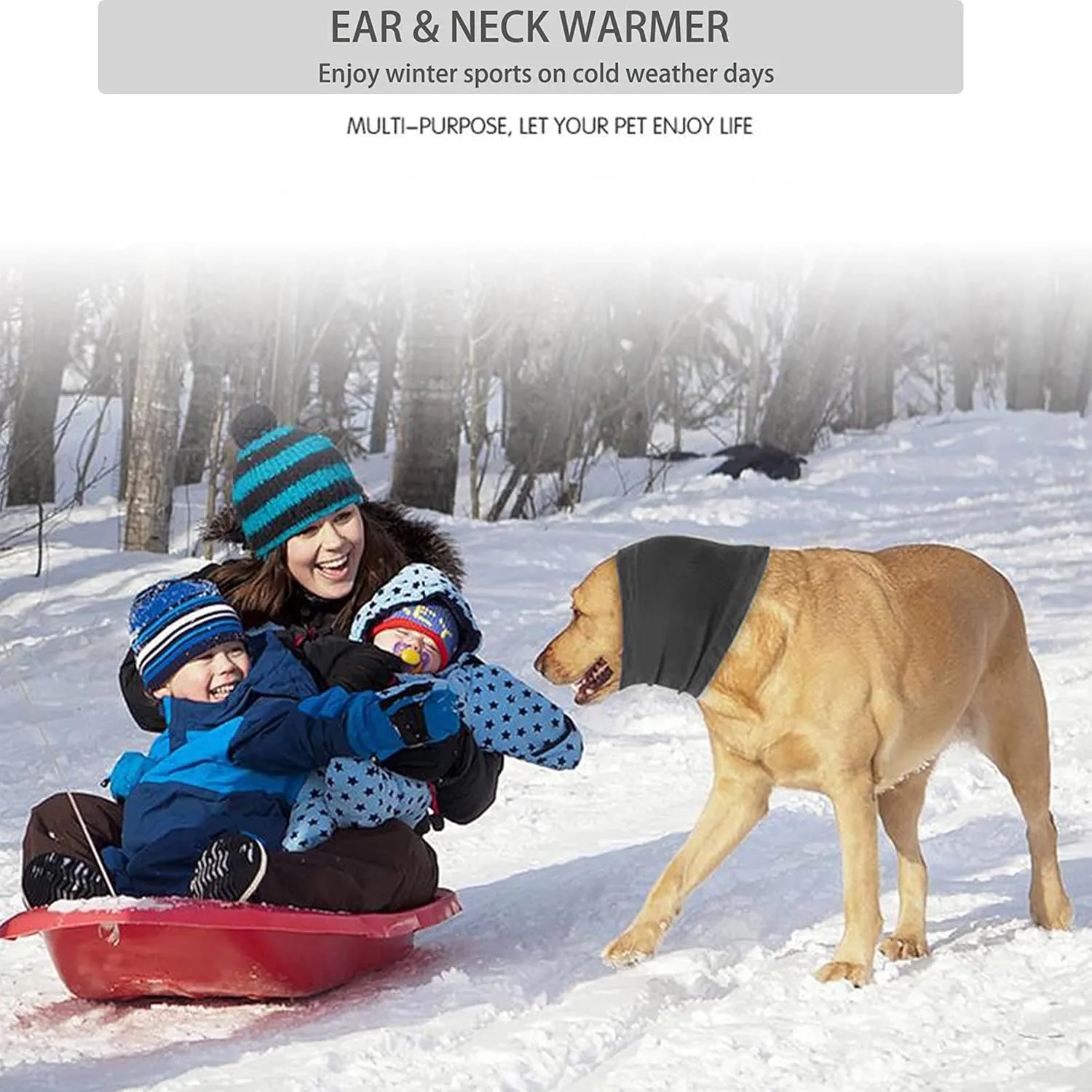 PUMYPOREITY Dog Ear Cover for Anxiety Relief, Calming Hoodie Noise Canceling for Grooming and Force Drying, Headband for Dog Hematoma, Pet Thunderstorms Ear Protection