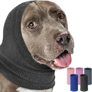 PUMYPOREITY Dog Ear Cover for Anxiety Relief, Calming Hoodie Noise Canceling for Grooming and Force Drying, Headband for Dog Hematoma, Pet Thunderstorms Ear Protection
