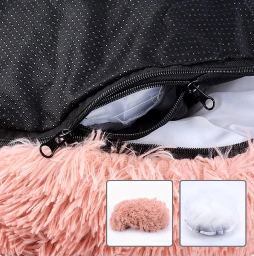 Replacement Cover- Soft and Fluffy Plush Calming Pet Bed With Removable Cover