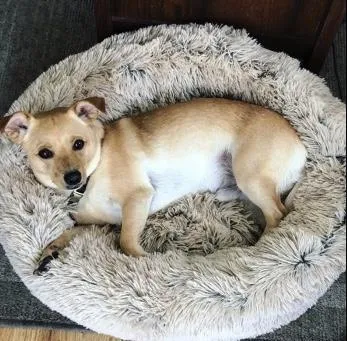 Replacement Cover- Soft and Fluffy Plush Calming Pet Bed With Removable Cover