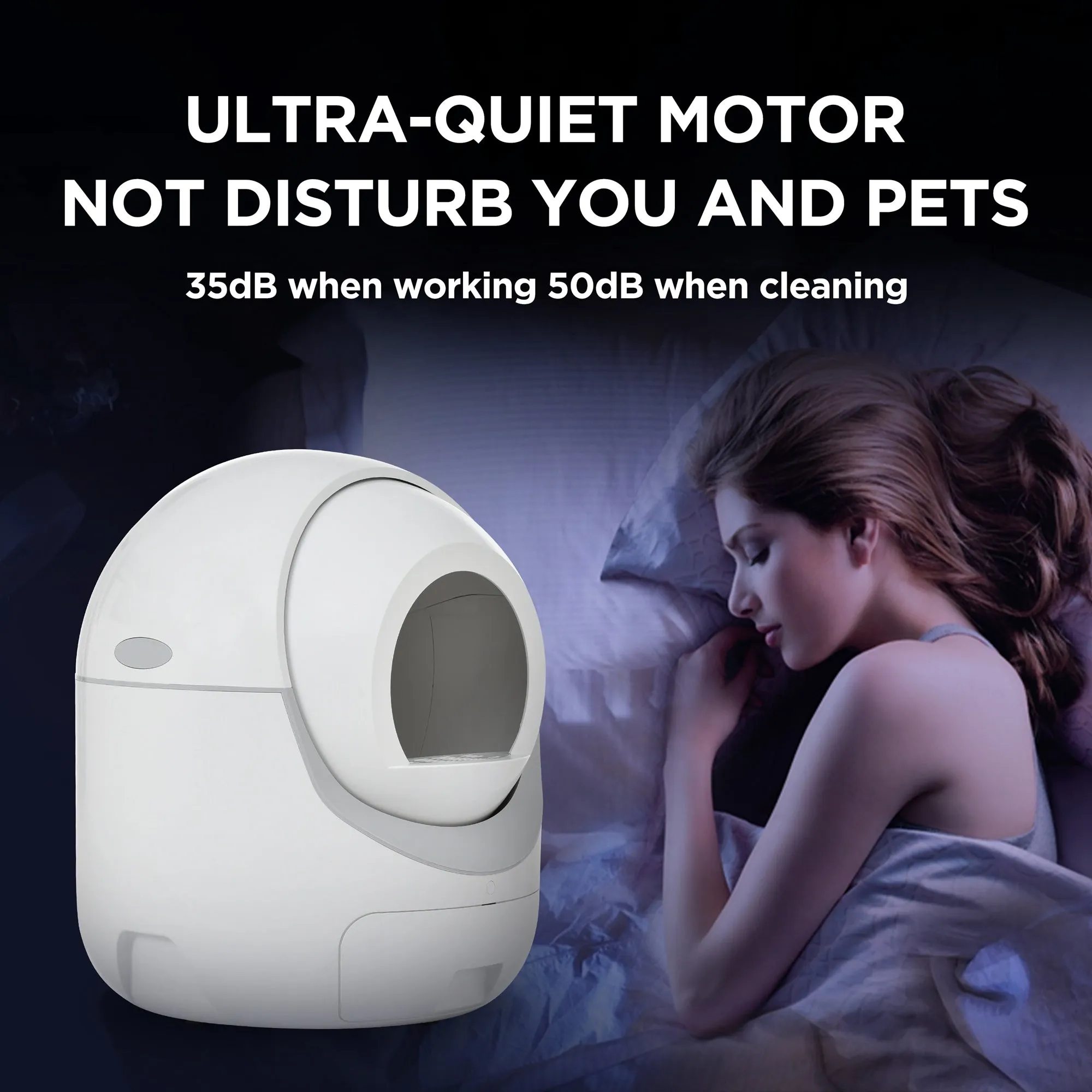 Smart App control Self-Cleaning Automatic Litter Box for Multiple Cats