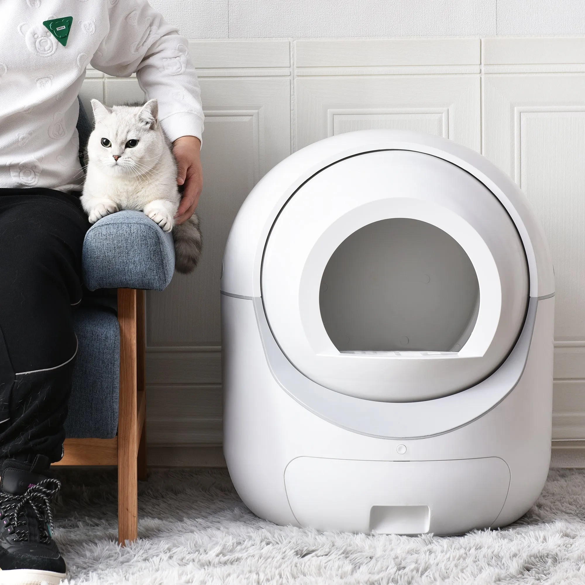 Smart App control Self-Cleaning Automatic Litter Box for Multiple Cats
