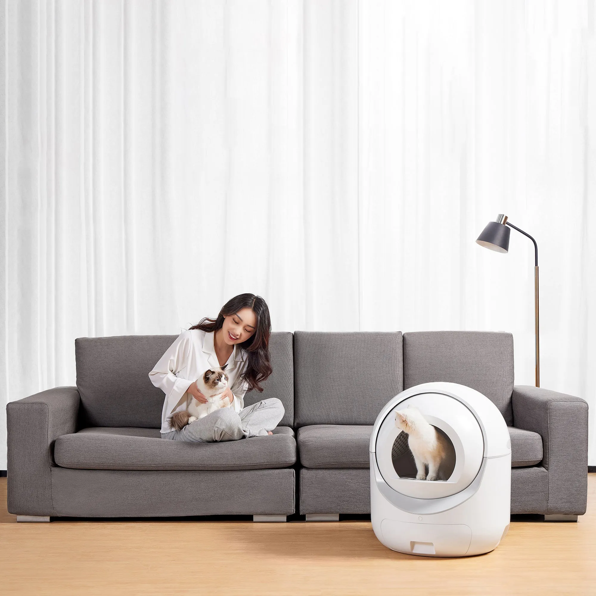 Smart App control Self-Cleaning Automatic Litter Box for Multiple Cats