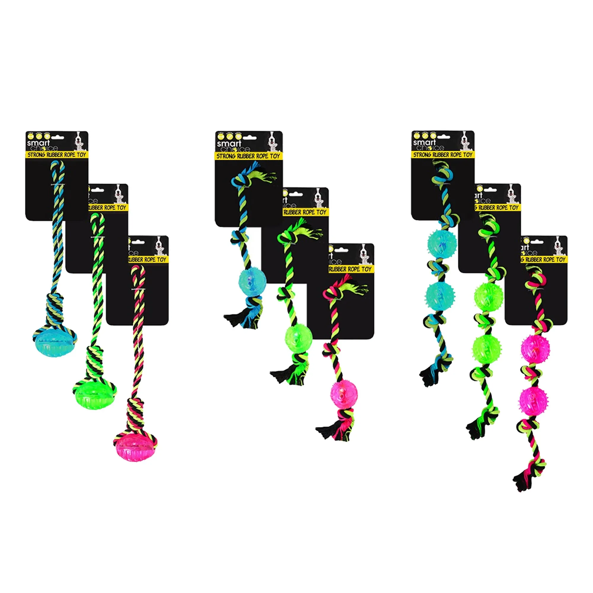 Smart Choice Rubber Ball & Rope Tug Dog Toy