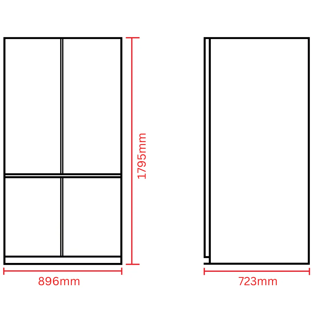 Westinghouse WQE5660BA 564L Matte Black French Quad Door Fridge