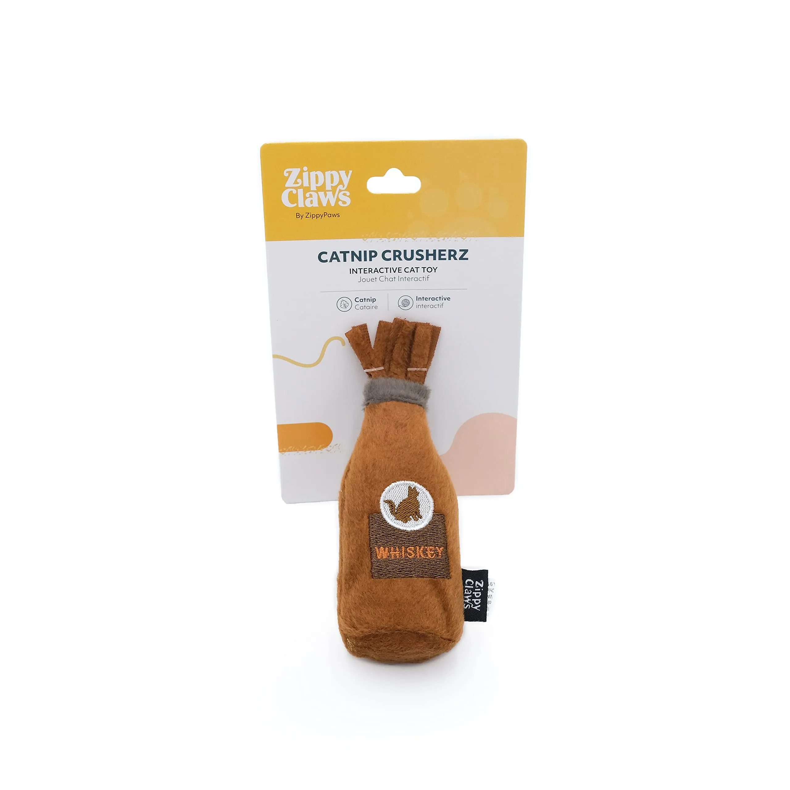 Zippy Paws Catnip Whisky Bottle Plush Catnip Cat Toy - Small